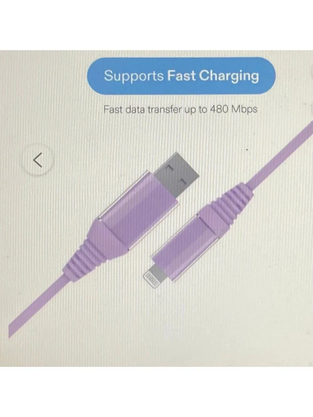 Onn 6ft Lightning to USB Charging Cable Light Purple